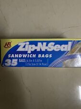 Zip-N-Seal Sandwich Food Bags 35-Bags 6.5X5.87 New"