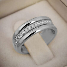 Elegant Women 925 Silver Filled Wedding Ring Jewelry Cubic Zircon Ring Sz 6-10