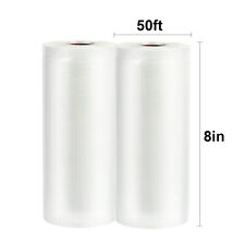 8 x 50' Embossed Vacuum Seal Food Storage Bags Vacuum Sealer Bag 2/4 Rolls USA"