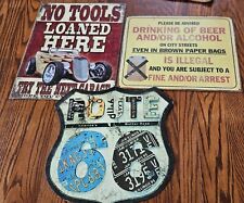 METAL SIGN Automotive Oil Signs Decor 3pcs Route 66