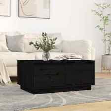 Coffee Table Black 80x50x35 cm Solid Wood Pine