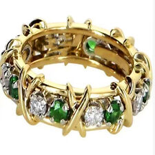 Rare Green Stone Crystal Womens Mens Band Ring Fashoin Rings Jewelry Girls