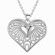 925 silver wedding Party Fashion charms Heart cute women Necklace Jewelry NEW