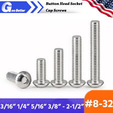 #8-32 Button Head Socket Cap Screws Allen Hex Drive A2/304 Stainless Steel SAE - Ontario - US