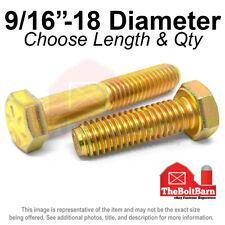 9/16-18 Grade 8 Hex Cap Screws FINE Thread SAE Hex Bolts (Pick Length & Qty) - Cleveland - US"
