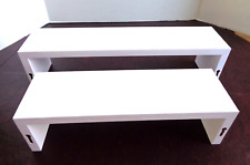 Set of 2 White Rectangular Floating Wall Display Shelves Keyholes Home Decor - Toronto - Canada