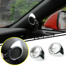 For 2015-2022 Ford Mustang ABS Chrome Inner A-pillar Speaker Decor Ring Trim 2P