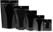 100 pcs Glossy Black Mylar Nylon Flat & Stand Up Pouch Zip Lock Smell Proof Bags