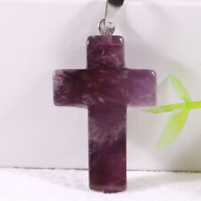 15pcs Big natural crystal amethyst cross stone pendants for Jewelry making
