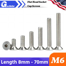 M6 A2 Stainless Steel Flat Head Socket Cap Screws ,Metric DIN 7991 Length 8-70mm - Ontario - US