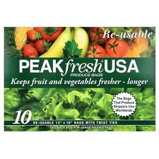 Produce Bags with Twist Ties, 10 Re-Usable Bags