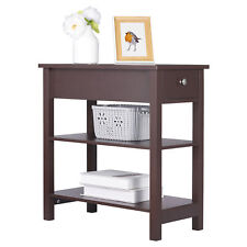 Home Wood Simple Luxury Style End Table with one Drawer 23.6 x 11.8 x 24, Brown - Memphis - US"