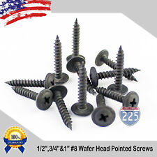 #8 Black Wafer Head Pointed Metal Screws (1/2 3/4" 1") Phillips Truss Head USA - Orange - US"