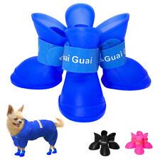 4Pcs Anti-slip Rain Pet Shoes Soft Rubber Waterproof Dog Cat Socks Paw Protector - Toronto - Canada
