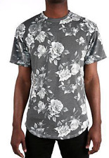 OG FLORAL PATTERN LUCKY BASTARDS CLOTHING T-SHIRT SCOOPED HEM TEE BLACK SIZE S