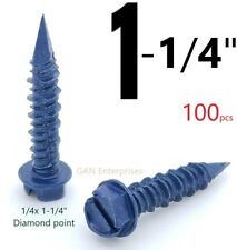Concrete 1/4 x 1-1/4" Tapcon Hex Washer Head Tapcon Masonry Diamond tip 100pcs - Simi Valley - US"