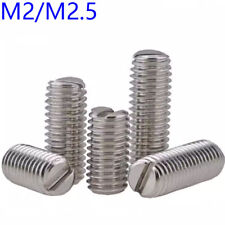 M2 M2.5 304 Stainless Steel Metric Slotted Flat Point Grub Screws Setscrews - CN