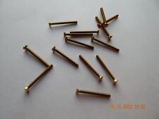 BRASS OVAL HEAD SLOTTED MACHINE SCREWS. 6/32 x 1 1/2 15 PCS. NEW - Gaines - US"