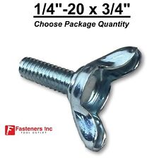 1/4-20 x 3/4 (FT) Stamped Wing Bolt Zinc Plated Coarse Thread (Choose Pkg Qty) - Redding - US"