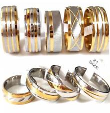 New 30pcs Gold Stripe Line TOP MIX Stainless Steel Rings Party Jewelry Bulk lots