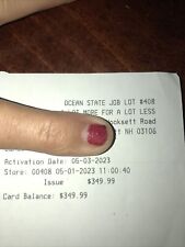 Ocean State Joblots gift Receipt