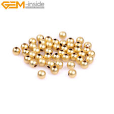 18K Yellow Gold Filled Round Matte Spacer Loose Beads Jewelry Making 100 Pieces