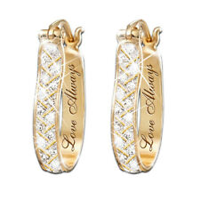 Fashion 18k Yellow Gold Plated Hoop Earrings Women Wedding Jewelry A Pair/set