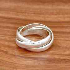 925 Sterling Silver Triple interlocked Ring, Three Rolling Ring, Multi Band Ring