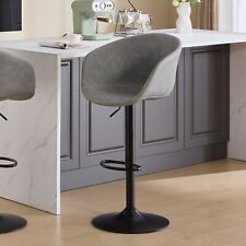 1Set Swivel PU Leather Bar Stools 23.2-31 Counter Height W/Back Bar Chairs Gray - Toronto - Canada"