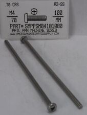 M4-.70X100MM PAN HEAD PHILLIPS MACHINE SCREWS A2 STAINLESS STEEL (10) - Detroit - US