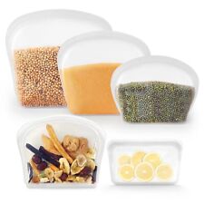 Platinum Silicone Reusable Storage Bags 5 Pack Food Meal Prep Container For Lunc