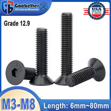 M5-M8 Flat Head Socket Cap Screws Grade 12.9 Alloy Steel Black Oxide Countersunk - Ontario - US