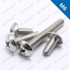 M6 A2/304 Stainless Steel Phillips Pan Cross Drive Truss Head Screw Bolts - CN