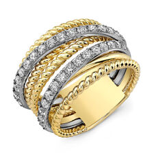 Gorgeous 18k Yellow Gold Plated Rings Women Cubic Zirconia Jewelry Size 6-10