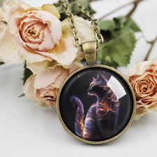 Cat Galaxy Necklace, Kitty Galaxy Pendant Jewelry, Celestial Intergalactic Cat