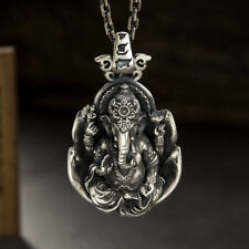 New Men's Buddhist Amulet Stainless Steel Ganesha Necklace Jewelry with Chain