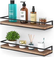 Meangood Floating Shelves Wall Mounted Set of 2, Rustic Wood Wall Storage Shelve - Toronto - Canada