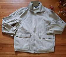 VTG Guess Jeans Medium American Tradition Beige Buck Denim Zip Jacket Men's