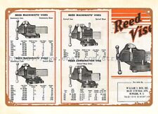 brew pub decor Reed Vises tools mechanic automotive metal tin sign