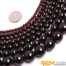 Natural Dark Red Garnet Gemstone Round Beads For Jewelry Making 15 6mm 8mm 10mm"