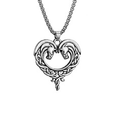 Stainless Steel Celtic Horse Heart Necklace, Horse Lover Necklace