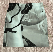 LONG. (Clothing brand) Grey/Black stretch mini skirt. Size M.