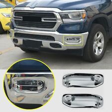 Front Fog Light Cover Trim Frame For 2019-2022 Dodge Ram 1500 Accessories Chrome