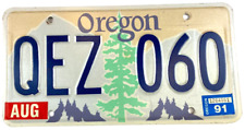 Vintage 1991 Oregon Auto License Plate Tag Garage Auto Wall Decor Collector