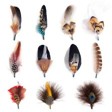 MIX BROWN Hat Feathers, Assorted Natural Feather Packs Accessories for Fedora...