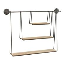 Minimalist Metal Frame Wood Hanging Wall 3 Shelf Rustic Floating Industrial Rack - Toronto - Canada