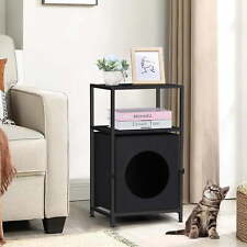 Nightstand with Cat Litter Black,easy to clean,sturdy and durable - Baldwyn - US