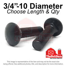3/4-10 Grade 8 Full Thread Round Head Square Carriage Bolts (Pick Length & Qty) - Cleveland - US"