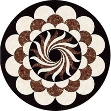 24x24" Black Marble Table Top Gemstone Marquetry Inlay Mosaic Furniture Decor"