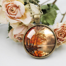 Sunset Pendant Necklace, Stunning Scenic Sunset Jewelry, Summer vibrant Gift